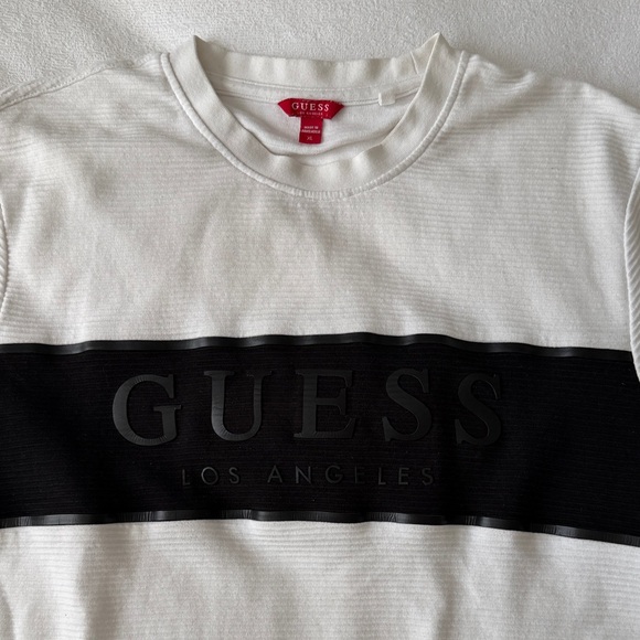 Guess Men’s White and Black Short Sleeve Tee XL - Picture 3 of 7